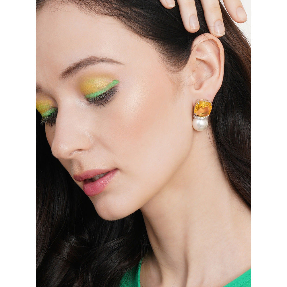 Ritu Singh Yellow Pearl Studs