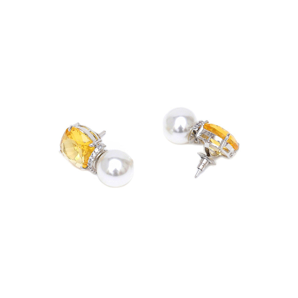 Ritu Singh Yellow Pearl Studs