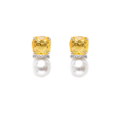 Ritu Singh Yellow Pearl Studs