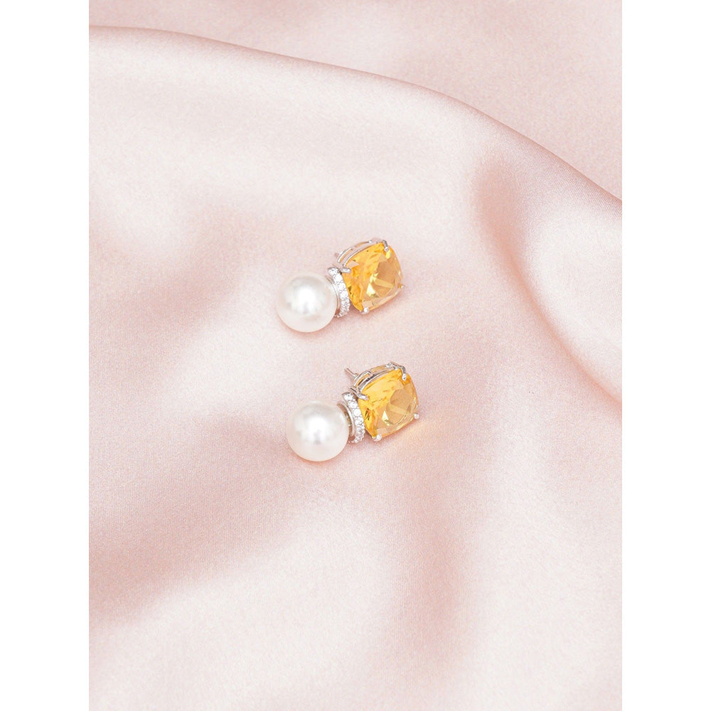 Ritu Singh Yellow Pearl Studs