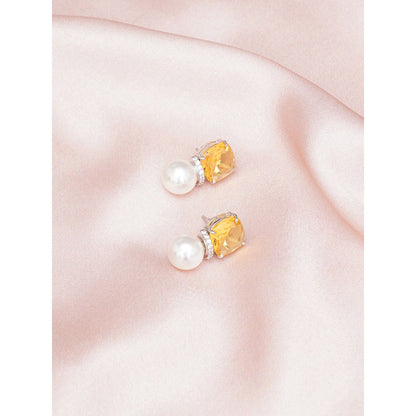 Ritu Singh Yellow Pearl Studs