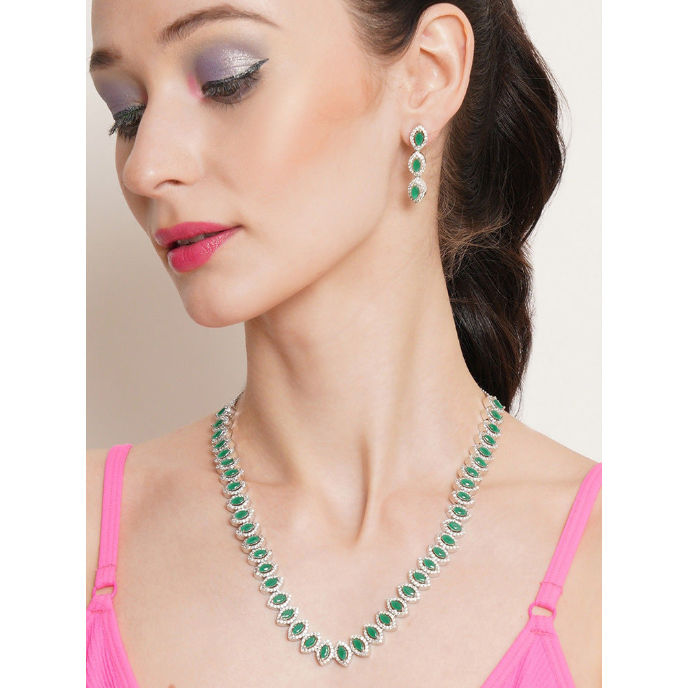 Ritu Singh Jade Single Stone Neckpiece with Earrings