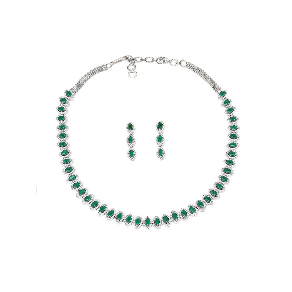 Ritu Singh Jade Single Stone Neckpiece with Earrings