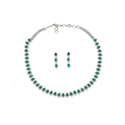 Ritu Singh Jade Single Stone Neckpiece with Earrings