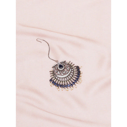 Ritu Singh Oversized Diamond and Blue Stone Maang Tikka