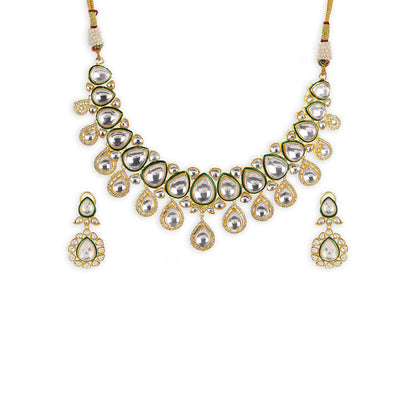 Ritu Singh Gold Plated White Kundan Stone-Studded Jewellery Set