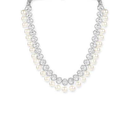 Ritu Singh Silver Toned and White Sterling Silver Rhodium Plated Handcrafted Necklace