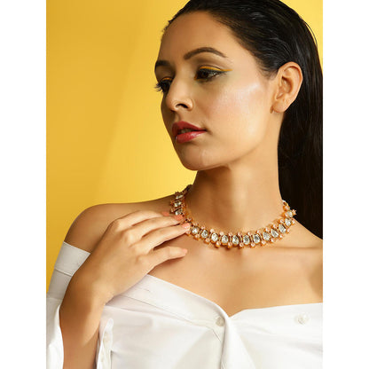 Ritu Singh Gold Toned and White Gold Plated Necklace