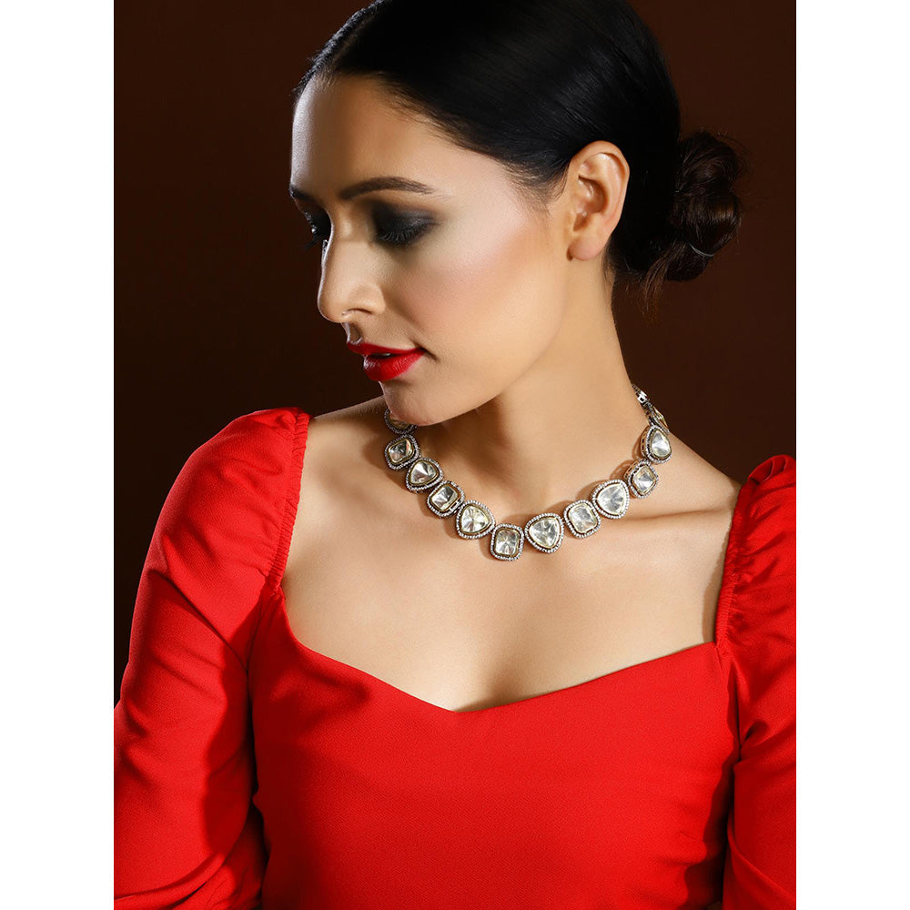 Ritu Singh Gold Toned and White Gold Plated Handcrafted Necklace