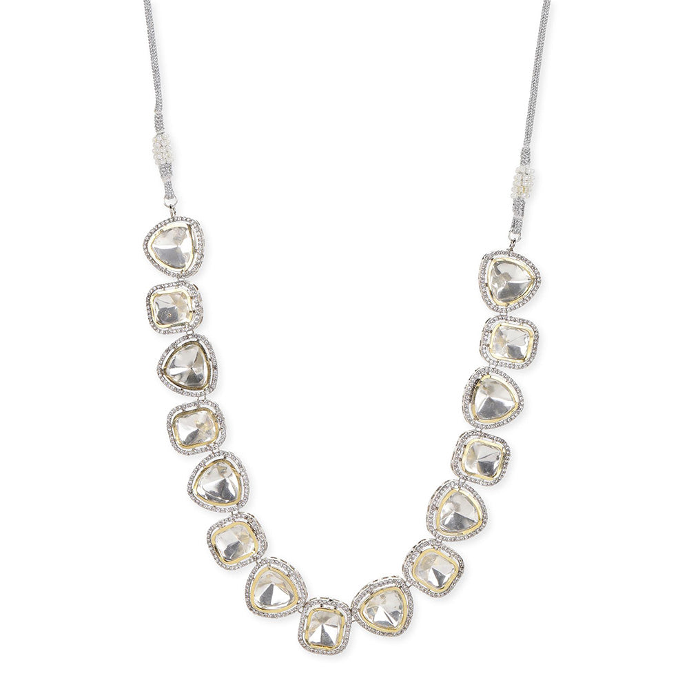 Ritu Singh Gold Toned and White Gold Plated Handcrafted Necklace