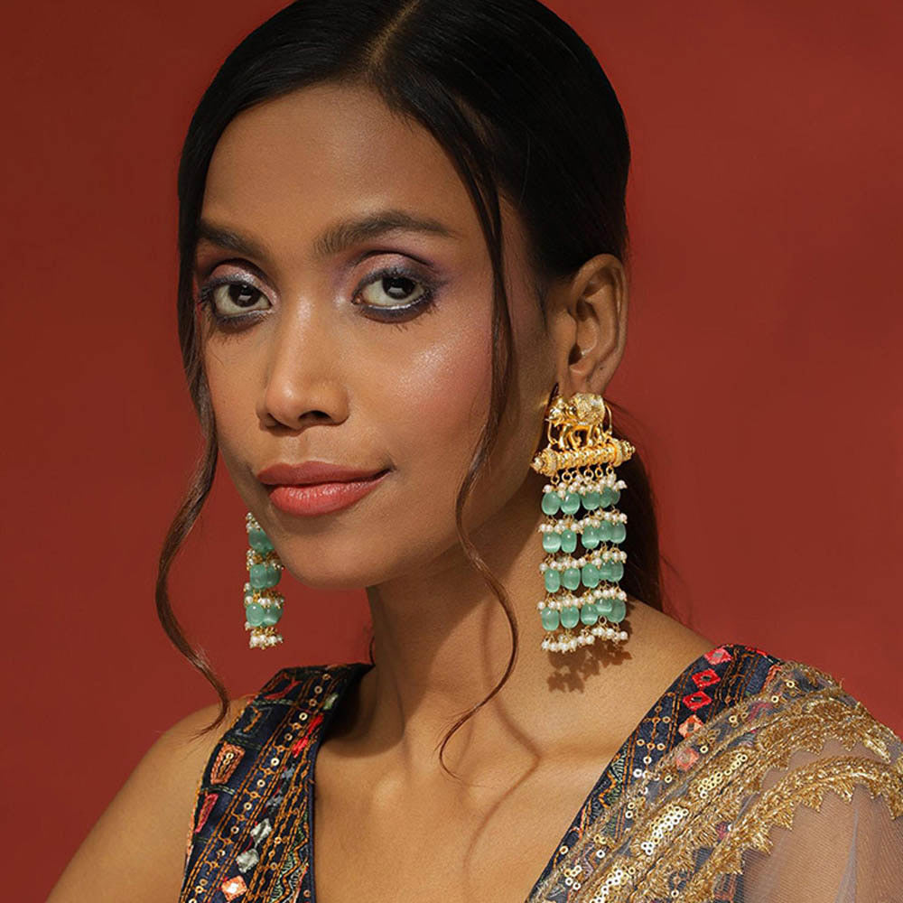 Ritu Singh Turquoise Blue Contemporary Earrings