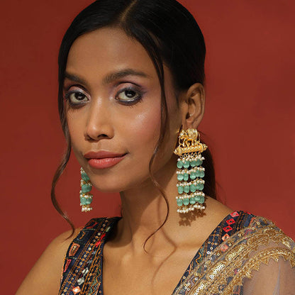 Ritu Singh Turquoise Blue Contemporary Earrings