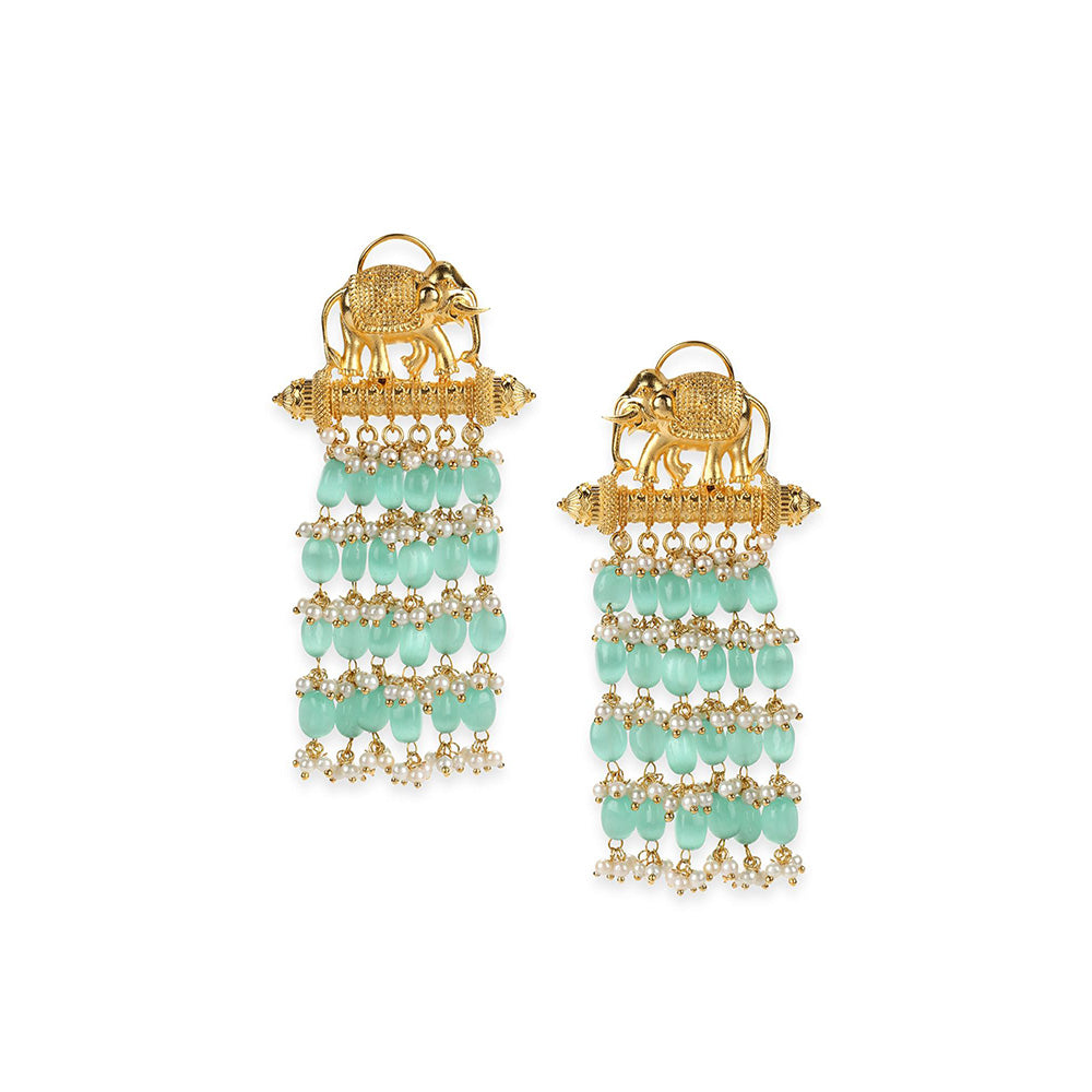 Ritu Singh Turquoise Blue Contemporary Earrings