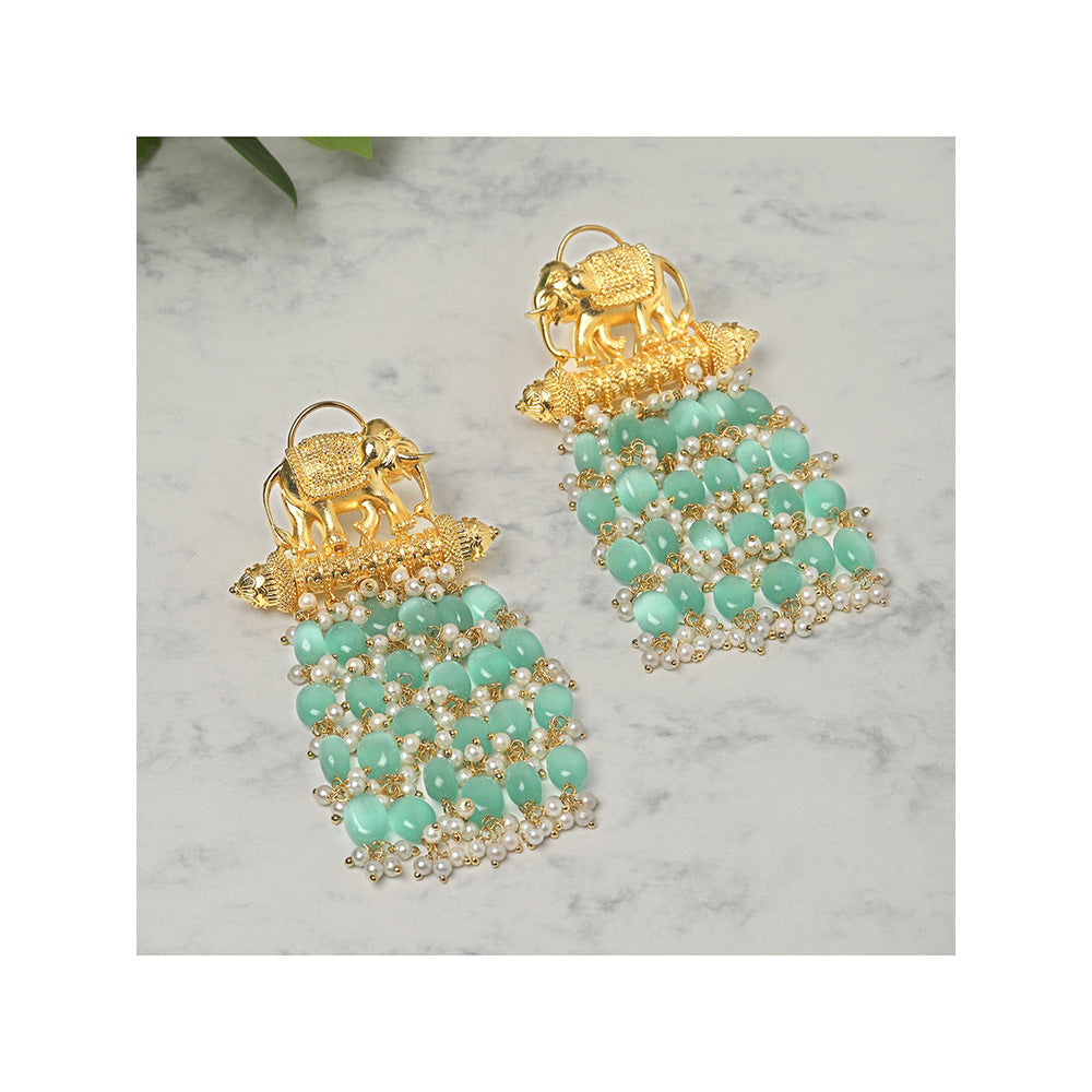 Ritu Singh Turquoise Blue Contemporary Earrings