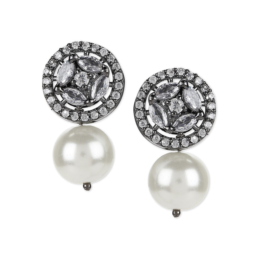 Ritu Singh White Contemporary Studs Earrings