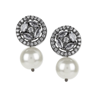 Ritu Singh White Contemporary Studs Earrings