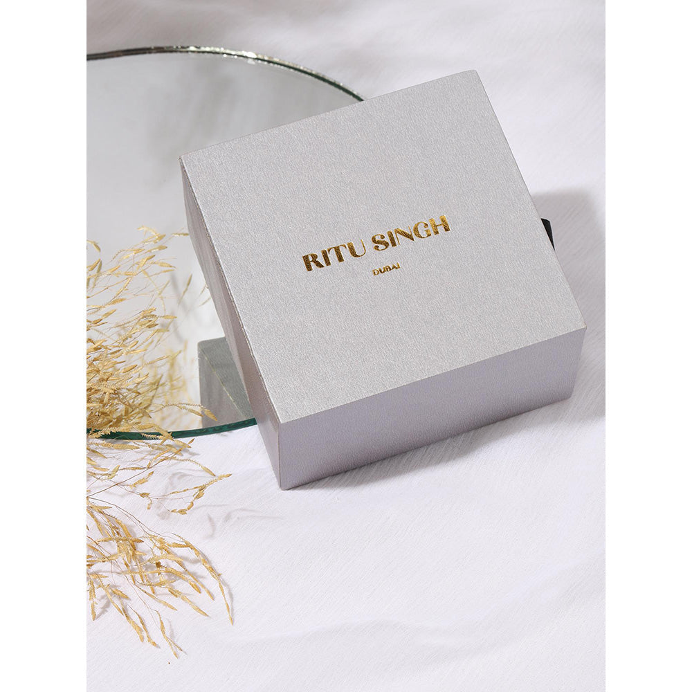 Ritu Singh White Contemporary Studs Earrings