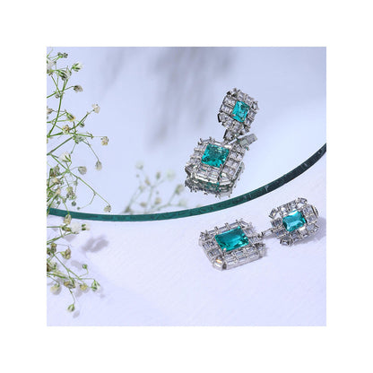Ritu Singh Turquoise Blue Contemporary Hoop Earrings