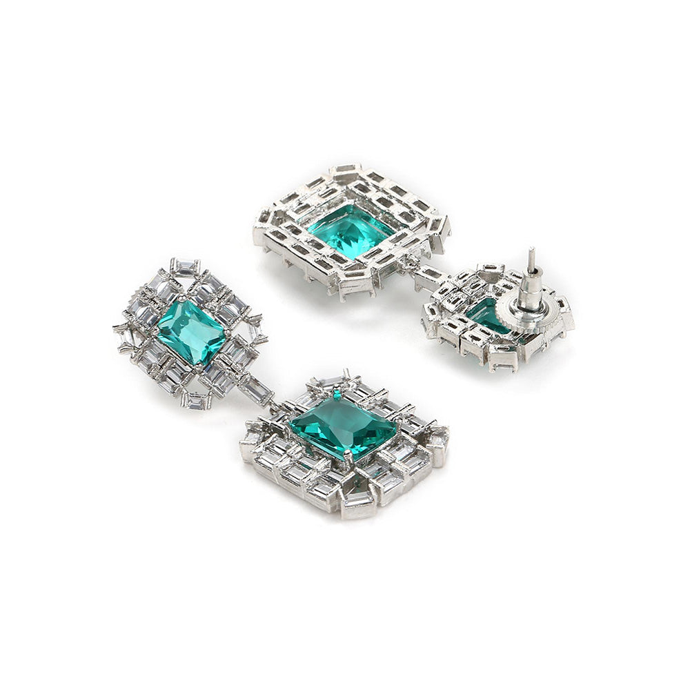 Ritu Singh Turquoise Blue Contemporary Hoop Earrings