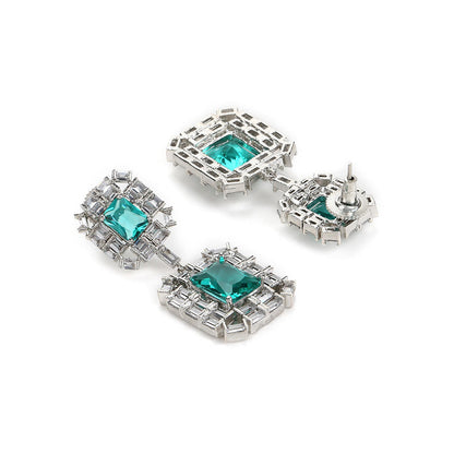 Ritu Singh Turquoise Blue Contemporary Hoop Earrings