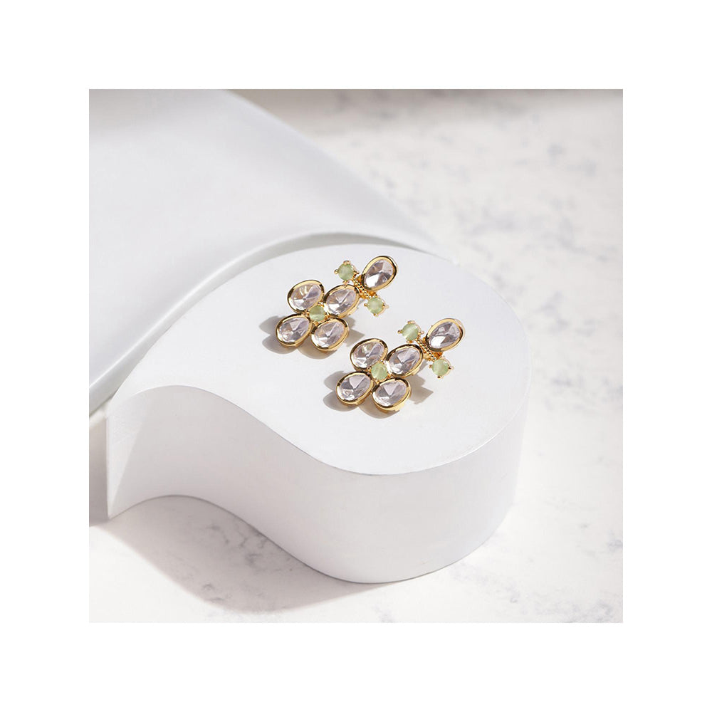 Ritu Singh Gold Toned Contemporary Studs Earrings