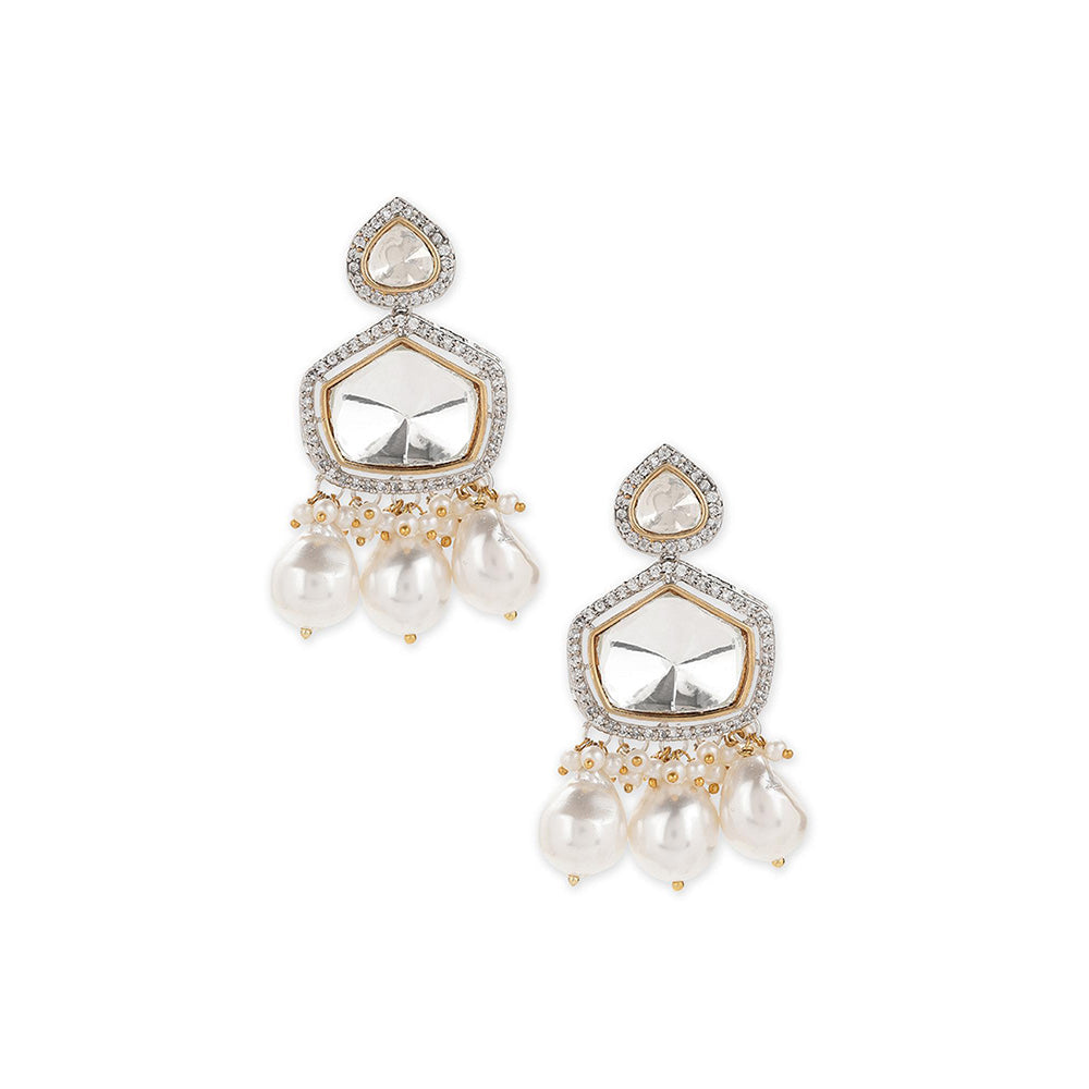 Ritu Singh Silver Plated Contemporary Jhumka Earrings
