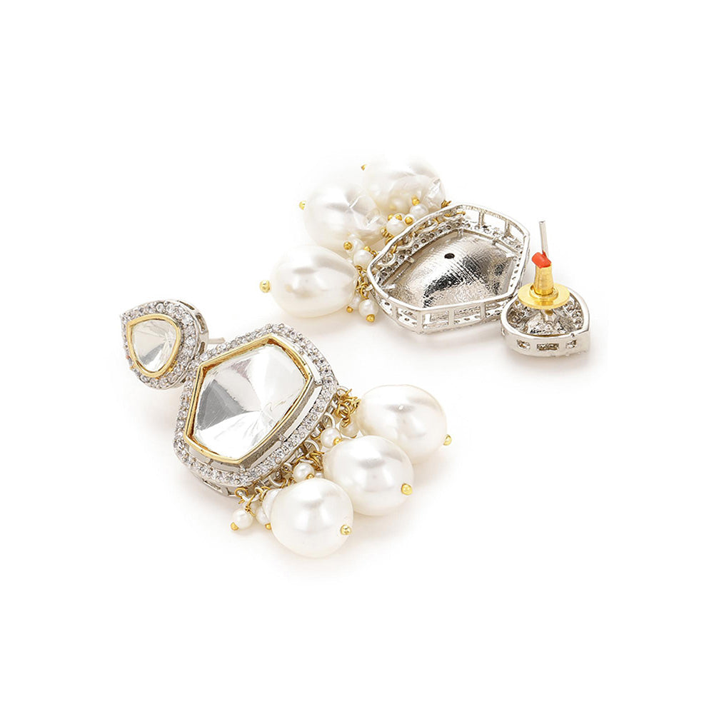 Ritu Singh Silver Plated Contemporary Jhumka Earrings