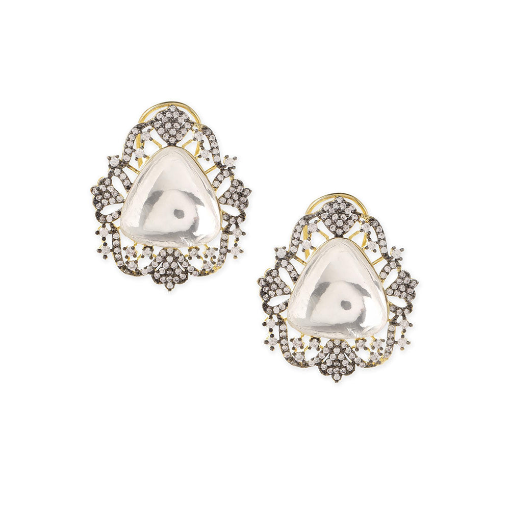 Ritu Singh Gold Toned Contemporary Studs Earrings