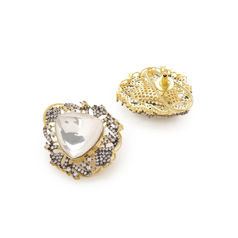 Ritu Singh Gold Toned Contemporary Studs Earrings