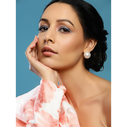 Ritu Singh White Contemporary Studs Earrings