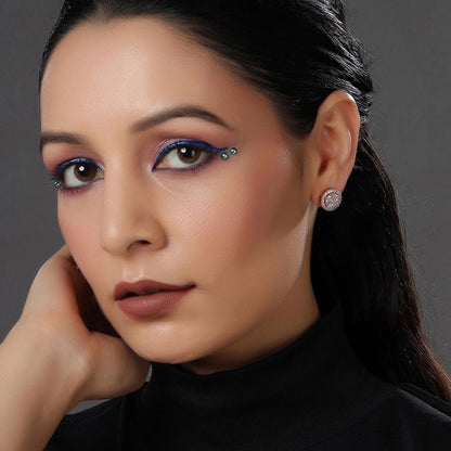 Ritu Singh Rose Gold Plated American Diamond Circular Studs