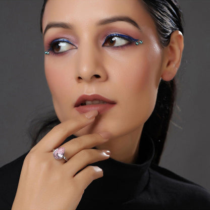 Ritu Singh Silver Plated Ad Studded Finger Ring