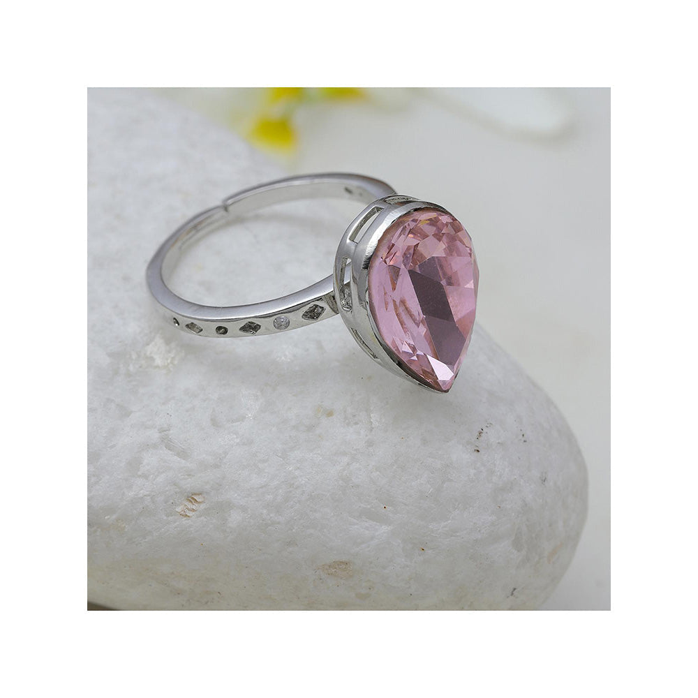 Ritu Singh Silver Plated Ad Studded Finger Ring