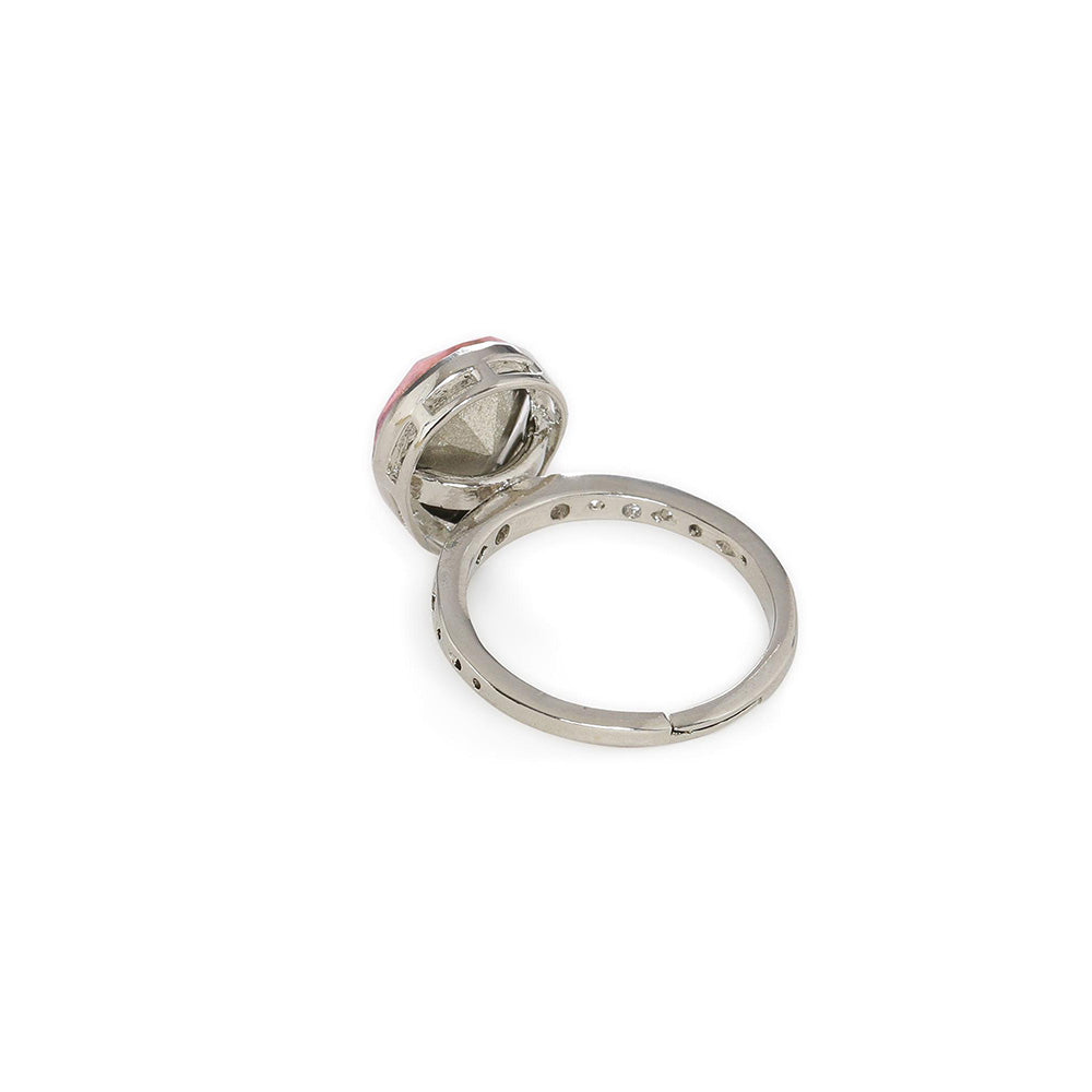 Ritu Singh Silver Plated Ad Studded Finger Ring