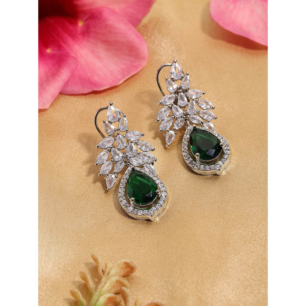 Ritu Singh Emerald and Diamond Drop Earrings