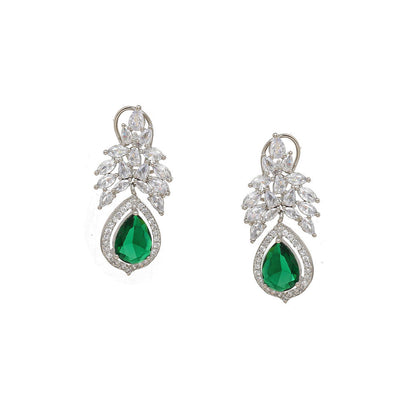 Ritu Singh Emerald and Diamond Drop Earrings