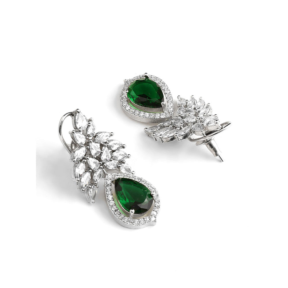 Ritu Singh Emerald and Diamond Drop Earrings