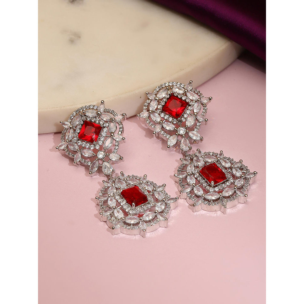 Ritu Singh Doublet Diamond and Ruby Drop Earrings
