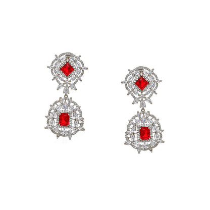 Ritu Singh Doublet Diamond and Ruby Drop Earrings
