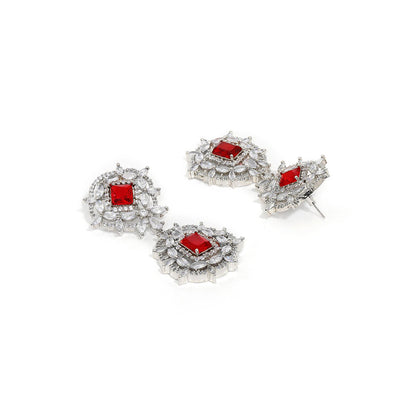 Ritu Singh Doublet Diamond and Ruby Drop Earrings