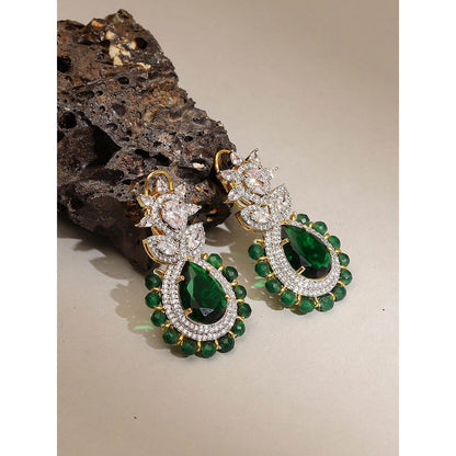 Ritu Singh Emerald and Diamond Drop Earrings