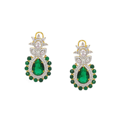 Ritu Singh Emerald and Diamond Drop Earrings
