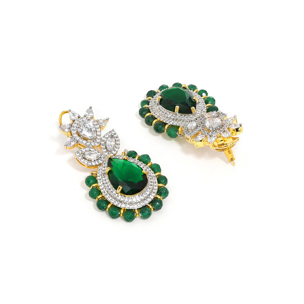 Ritu Singh Emerald and Diamond Drop Earrings