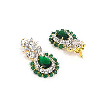 Ritu Singh Emerald and Diamond Drop Earrings