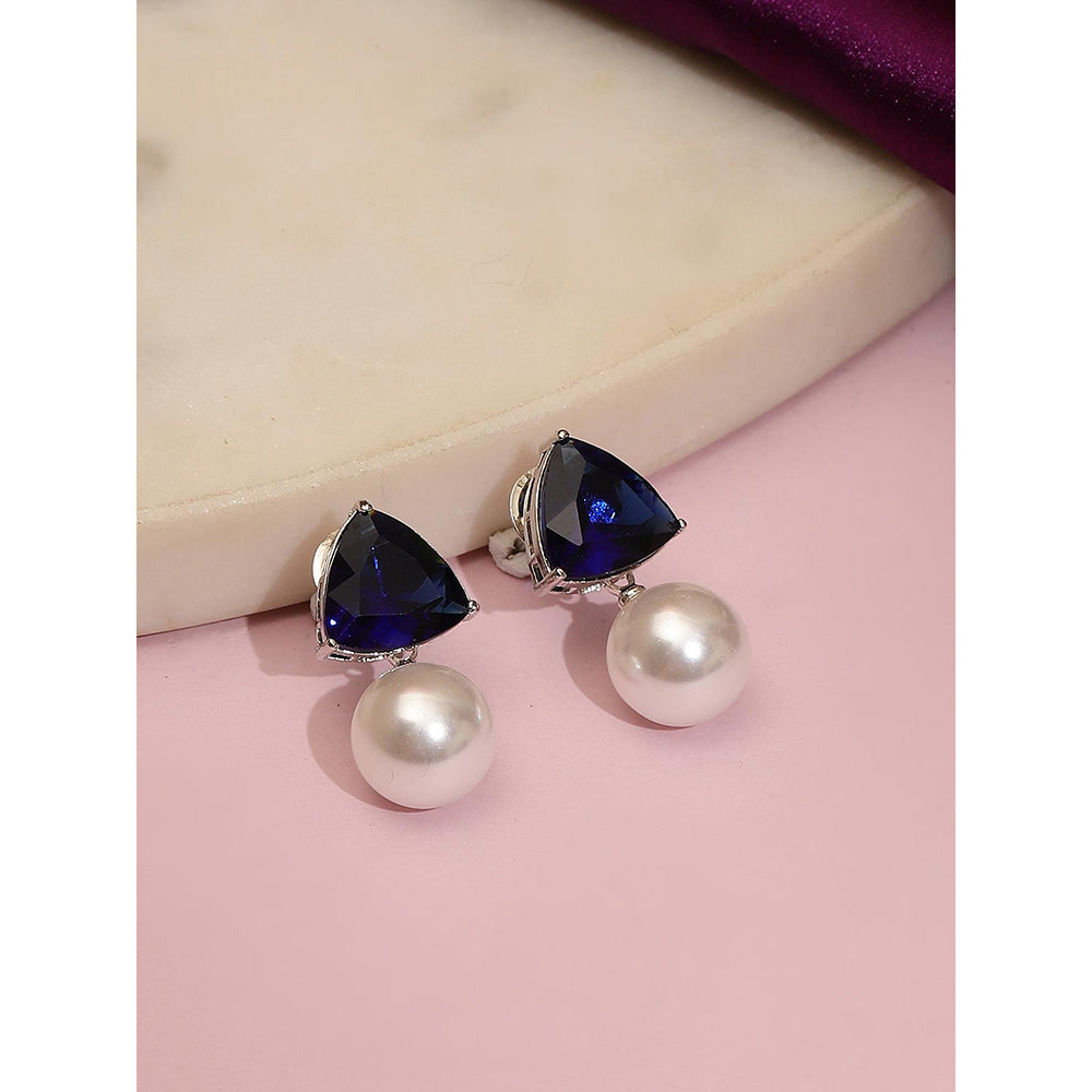 Ritu Singh Blue Studs Style Drop Earrings