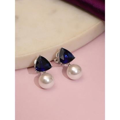 Ritu Singh Blue Studs Style Drop Earrings