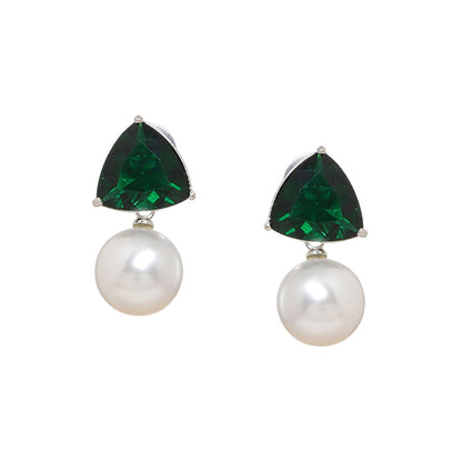 Ritu Singh Green Studs Drop Earrings