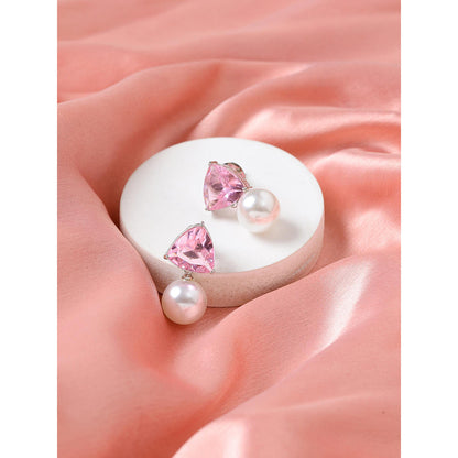 Ritu Singh Pink Studs Drop Earrings