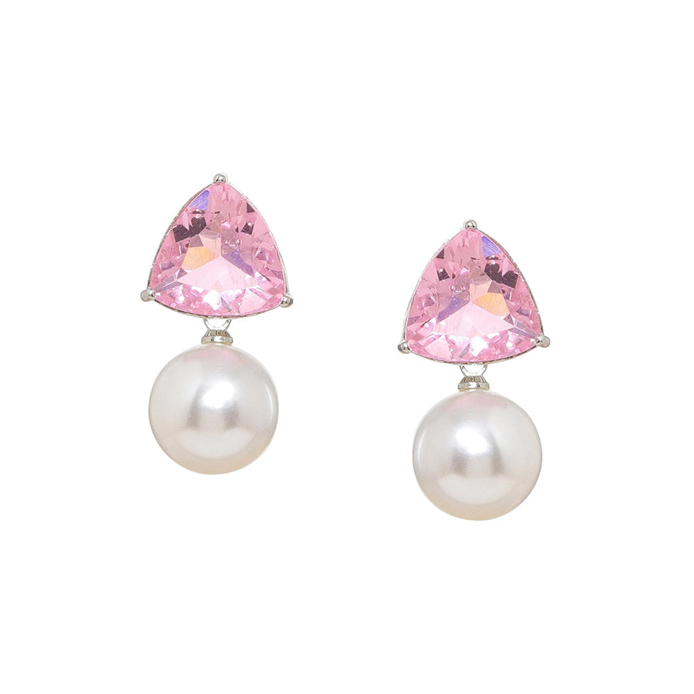 Ritu Singh Pink Studs Drop Earrings