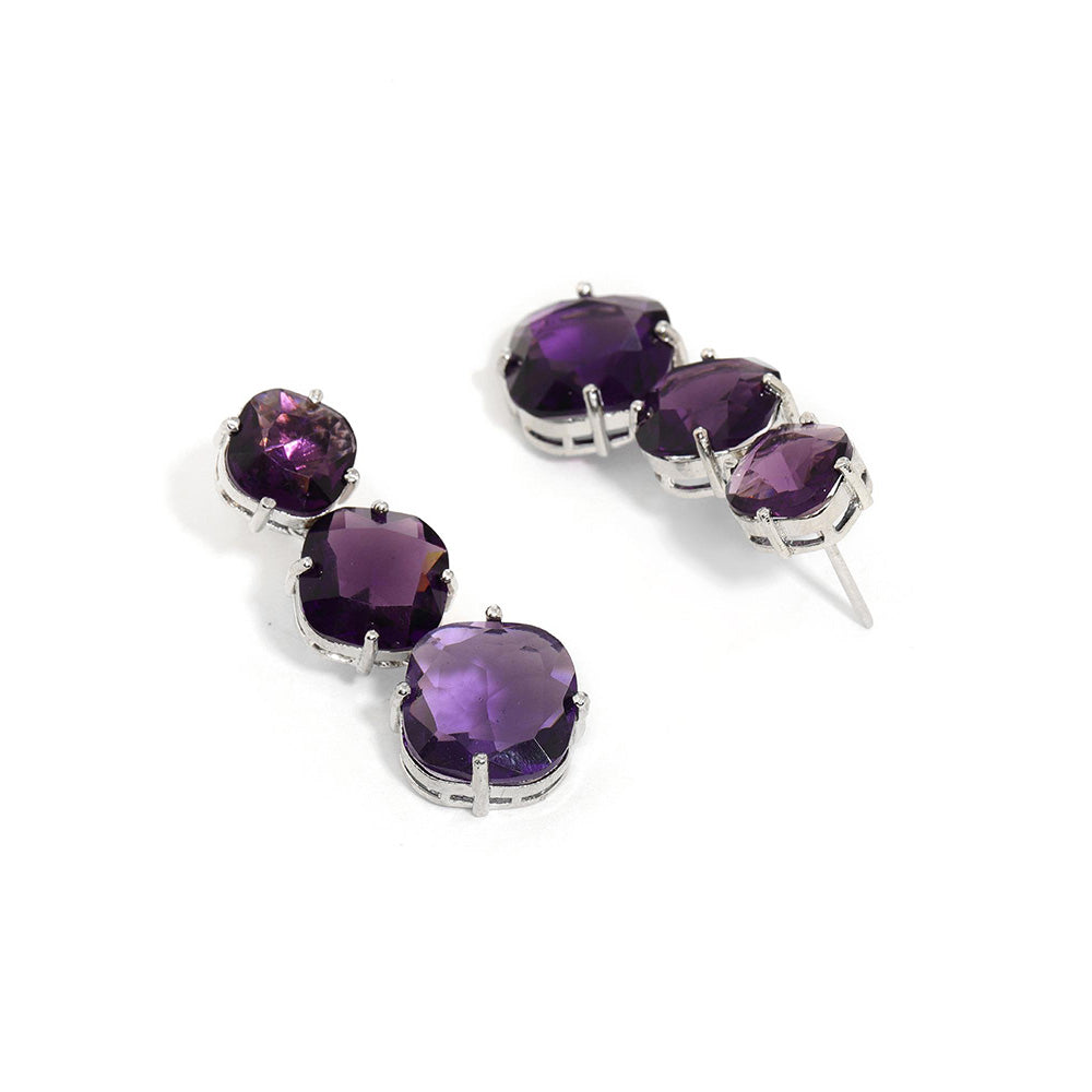 Ritu Singh Purple Drop Earrings
